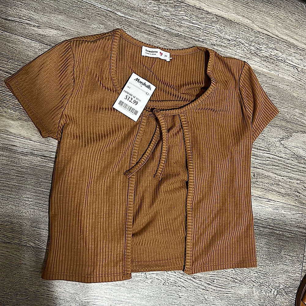 Tan shirt